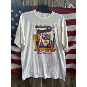 70s-80s Budweiser Special Worlds Fastest Blown Alcohol Hydro boat racing. Tee XL